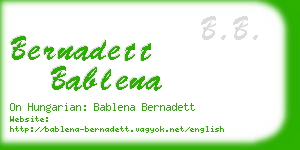 bernadett bablena business card